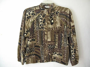 Teddi Petite (TAG)Zip up Ladies Jacket Animal Motif 90's Good Condition PM - Picture 1 of 9