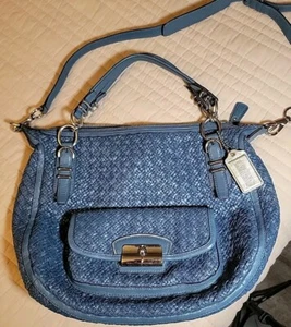 Coach Kristin Ltd Ed Denim geflochtenes Leder blau Umhängetasche Schultertasche - gebraucht, in einwandfreiem Zustand - Bild 1 von 8