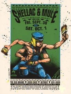Póster Shellac & Mule Dis Detroit 1994 Derek Hess serigrafía firmado numerado - Imagen 1 de 1