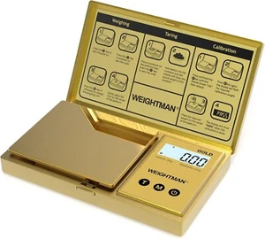 WEIGHTMAN Digital Scale Gram, 200G/0.01G Pocket Scale Gold Titanium Plating, LCD - Picture 1 of 9