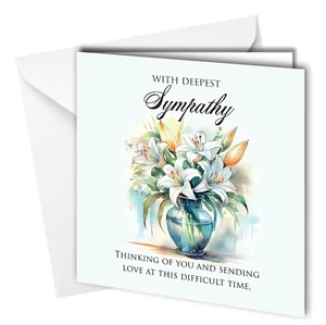 Tarjeta #1626 Con las tarjetas de simpatía más profundas Duelo Condolencia Pensando en ti - Imagen 1 de 2
