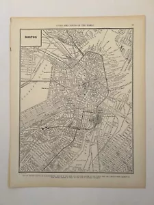 c. 1936 Original Vintage Boston And Vicinity Street Map 11”x14” - Picture 1 of 7