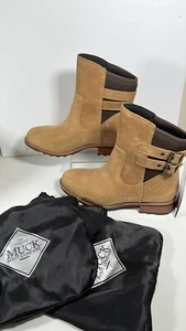 NWT MUCK BOOT Suede Boots Women's Sz 8 with 2 Dust Bags~Suede Scuff Lines C Pics - Picture 1 of 17