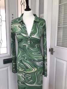 Womens Nasty Gal Collared Longline Dress - Size 12 - Picture 1 of 8