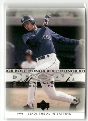 2002 UPPER DECK HONOR ROLL #84 ALEX RODRIGUEZ SEATTLE MARINERS - Image 1 of 2