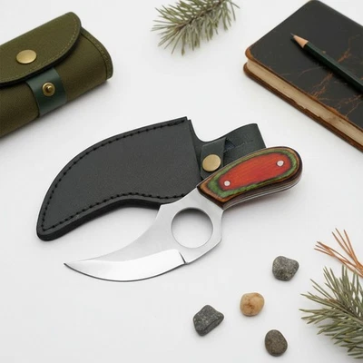 Faca HK 5.7" CWood short skinner WS com bainha lâmina de caça Full Tang - Imagem 1 de 4