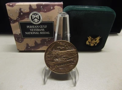 Moneda Medalla Nacional de Bronce Veteranos del Golfo Pérsico 1993 - Medalla de la Casa de la Moneda de Estados Unidos con certificado de autenticidad Foto 1 de 2