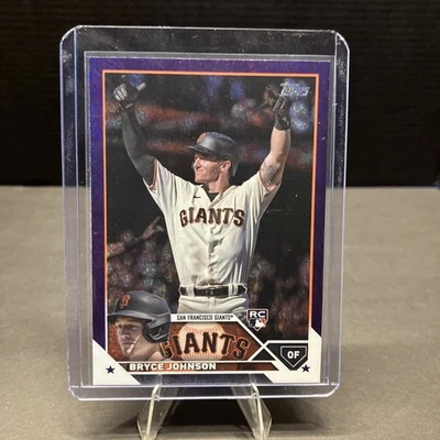 2023 Topps Series 2 - Bryce Johnson #571 Purple Foil /799 (RC) - Image 1 of 3