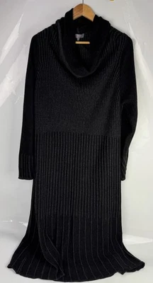 Sahara Wool Cashmere Dress Charcoal Grey Cowl Neck Knit Size 5 UK 20-22 - Image 1 of 4
