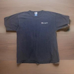 Camiseta Vintage Champion Logo Bordado Negra Manga Corta HvyTop Grande - Imagen 1 de 5