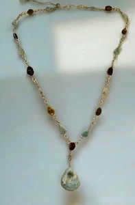 Sterling Silver 925 Natural Polished Multicolor Stone & Turquoise Necklace - Picture 1 of 8