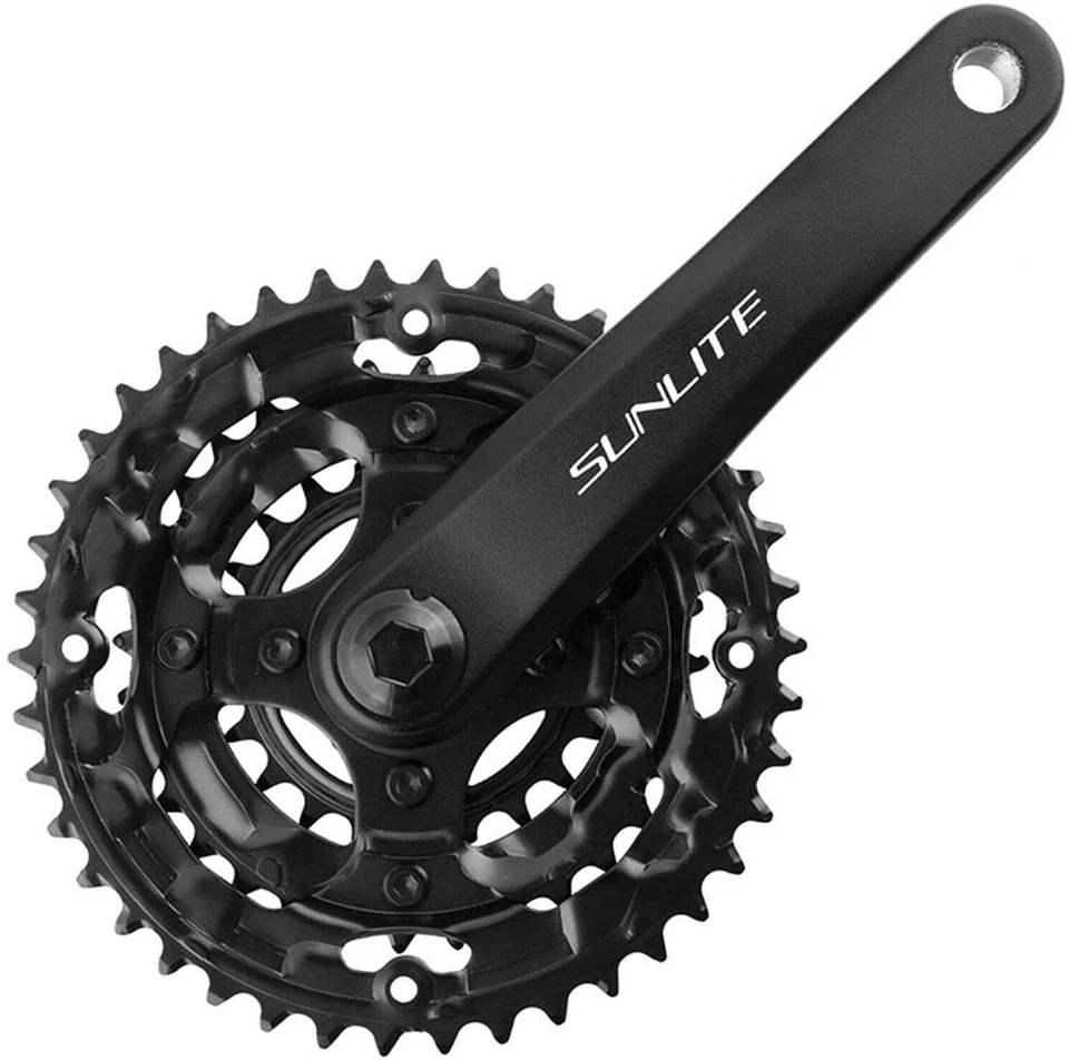 Sunlite Alloy Triple Crankset Sunlt Mtb 170x42/32/22 Sq 7/8s Bk/bk - image 1 of 1