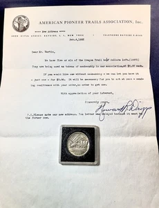 1938 Oregon Trail Memorial US Half Dollar + 1952 Order Letter by Original Owner - Picture 1 of 9