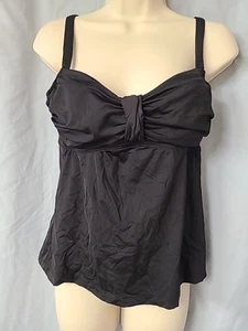 womens Black Tankini Swim Top Size Large Top Only. - Picture 1 of 4
