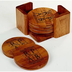 Personalized Set of 6 Coasters Custom Engraved Valentine's Day Gifts for Him Her - Picture 1 of 12