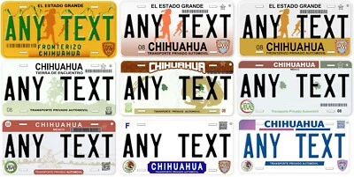 Chihuahua Personalized Car Auto Mexico License Plates Any Text - Image 1 of 4
