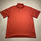 Nike Golf Mens Large Dri Fit Short Sleeve Polo Shirt Red Logo 100% Polyester