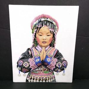 Completo rifinito punto croce ragazza di una tribù thailandese Lanarte regalo senza cornice - Foto 1 di 10
