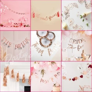 Rose Gold Hen Party Bunting Banner Tassel Garland Team Bride Wedding Decorations - Picture 1 of 13