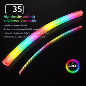 Kit 2pcs ARGB Water Cooling Tube Programmable 360 Degree Panoramic DIY Soft Ligh - Picture 1 of 24