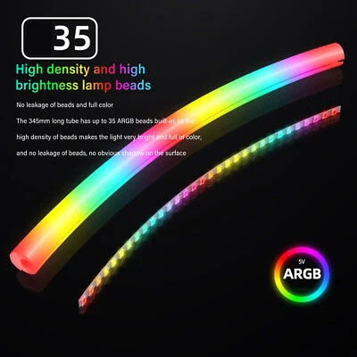 Kit 2pcs ARGB Water Cooling Tube Programmable 360 Degree Panoramic DIY Soft Ligh - Image 1 of 4