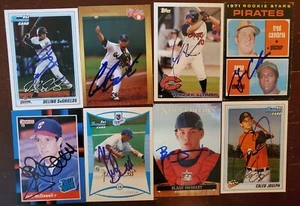 8 Autograph MLB Cards Gene Clines, Delino DeShields, Alonso + more FREE ship - Picture 1 of 3