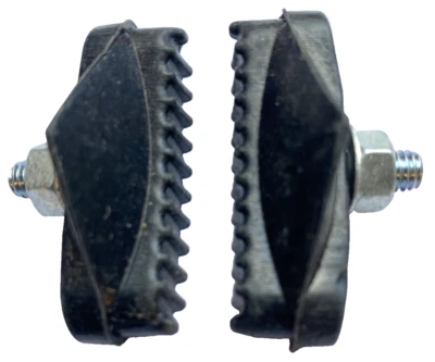 1 Pair BMX CURVED CALIPER BRAKE BLOCKS Bike Cycle Bicycle Pads Shoes Black 45mm - Image 1 of 4