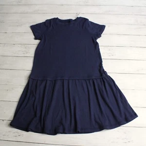 Kidpik Girl's T Shirt Dress Size M 10 Drop Waist Short Sleeve Casual Navy Blue - Picture 1 of 8