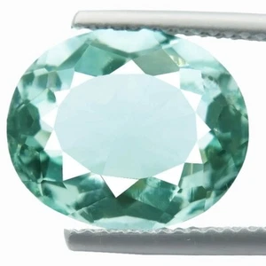 Encantador corte ovalado de 5,16 quilates color verde azulado domesticado obsidiana natural extraído en México - Imagen 1 de 8