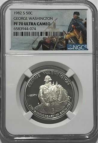1982 S NGC PF70 SILVER PROOF GEORGE WASHINGTON COMMEMORATIVE HALF DOLLAR .50c Cover