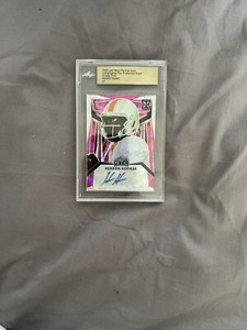 Hendon Hooker Metal Leaf Metal Crystal Pink 1/1 Auto