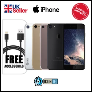 Apple iPhone 7 32GB/128GB Black Silver -Graded A Good Condition 1 YR Warranty - Afbeelding 1 van 13