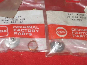 2 NEW VINTAGE COX #2102 GLOW HEADS TEE DEE 09 GLOW MODEL AIRPLANE ENGINE - Picture 1 of 2