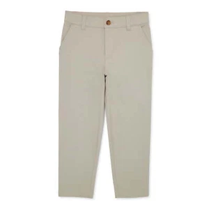 Wonder Nation Flat Front Pants Boys Size 12 Khaki Cotton Blend 2 Front Pockets - Picture 1 of 3