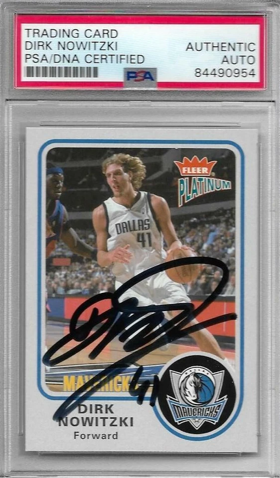 Dirk Nowitzki Autograph Auto 2002-03 Fleer Platinum Mavericks Card #79 - PSA/DNA - Image 1 of 1