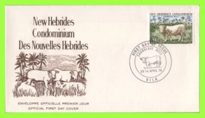 New Hebrides 1975 Charolais Bull on First Day Cover - Picture 1 of 1