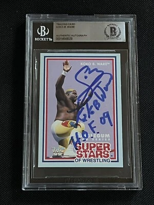 KOKO B.  WARE 1989 MARKET-SCENE WWF SUPER STARS SIGNED AUTO CARD BAS AUTHENTIC - Image 1 of 2