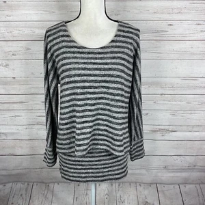 Soft Surroundings Womens Hudson Layered Pullover Sweater Size XS Gray Striped - Picture 1 of 8