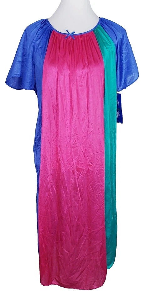 VTG Nancy King Lingerie Nylon Midi Nightgown Sleepwear SS Red Small S #7120 - Image 1 of 4