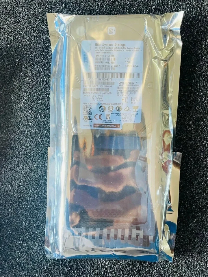 01EJ588 01EJ723 01EJ867 IBM V3700 V2 1.8TB 10K RPM 12Gbps 2.5" SAS Hard Drive - Image 1 of 1