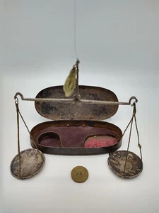 S-169 C. 1820 English Japanned Box Money Scale - Picture 1 of 4