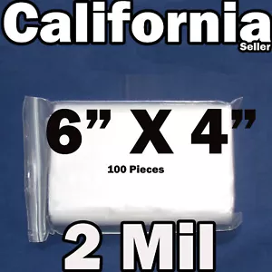 100 x Reclosable 6" x 4" Zip Bags Clear Poly Plastic 2MIL Lock able 150 x 100 mm - Bild 1 von 4