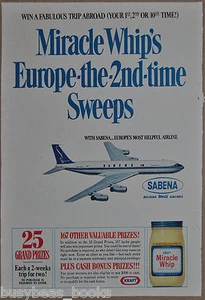 1967 MIRACLE WHIP advertisement, Sabena Airlines contest, Boeing 707 - Bild 1 von 2