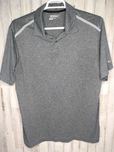 Nike Golf Polo Shirt Mens Large Gray Dri Fit Tour Performance Short Sleeve - Picture 1 of 7