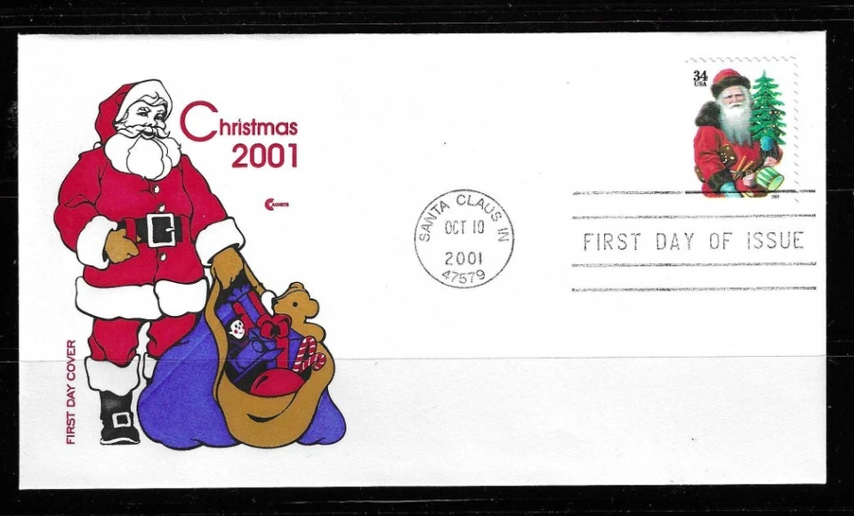 US SC # 3541  Santa Claus- Christmas 2001  -  FDC . Artmaster Cachet - Image 1 of 1