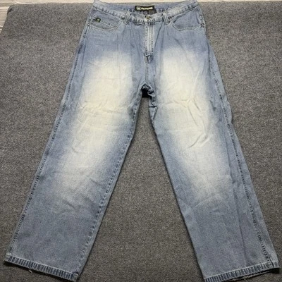 Pantalones de mezclilla Y2K Reverb RE:VERB 38x32 azul lavado claro lo último holgados patinador grunge Foto 1 de 4