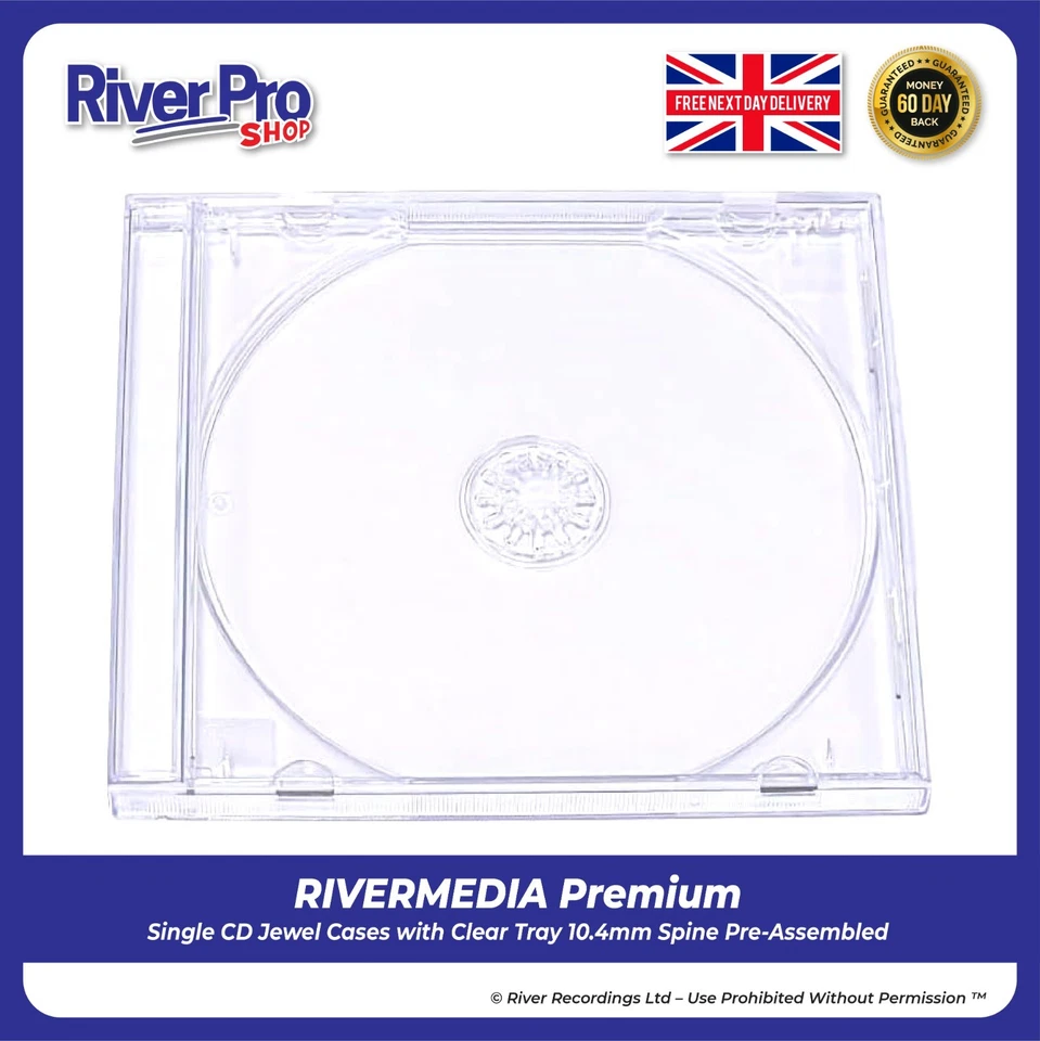 10 CD Jewel Cases With Clear Tray Assembled 10.4mm Spine High Quality Brand New - Image 1 of 3