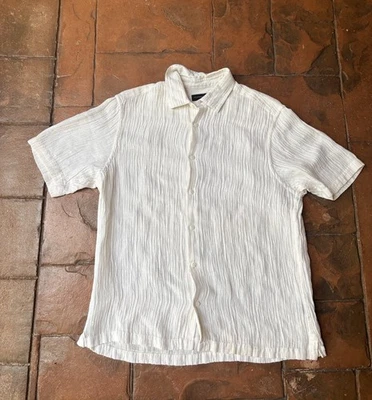 Jhane Barnes Silk Linen Short Sleeve Button Shirt Men’s Large - Image 1 of 4