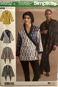Simplicity Easy-to-Sew Muster S8952 Misses Kimono Jacken Gr. XXS-XXL ungeschnitten - Bild 1 von 6
