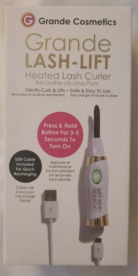 Rizador de pestañas térmico Grande Cosmetics LASH-LIFT larga duración con cable USB envoltura original Foto 1 de 4